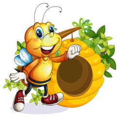 Hive, Bee and Hive cartoon